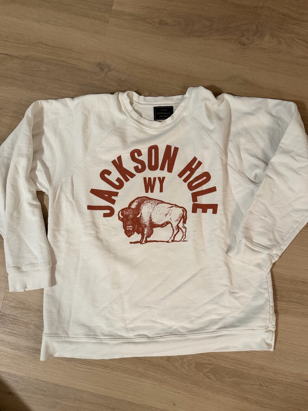Jackson Hole WY White distressed retrobrand Crewneck Sweatshirt